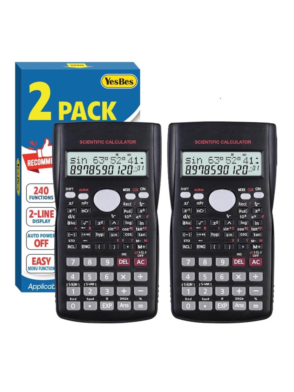Scientific Calculator 2Pcs Math Fractions Algebra Calculus BTS School BTCCampus